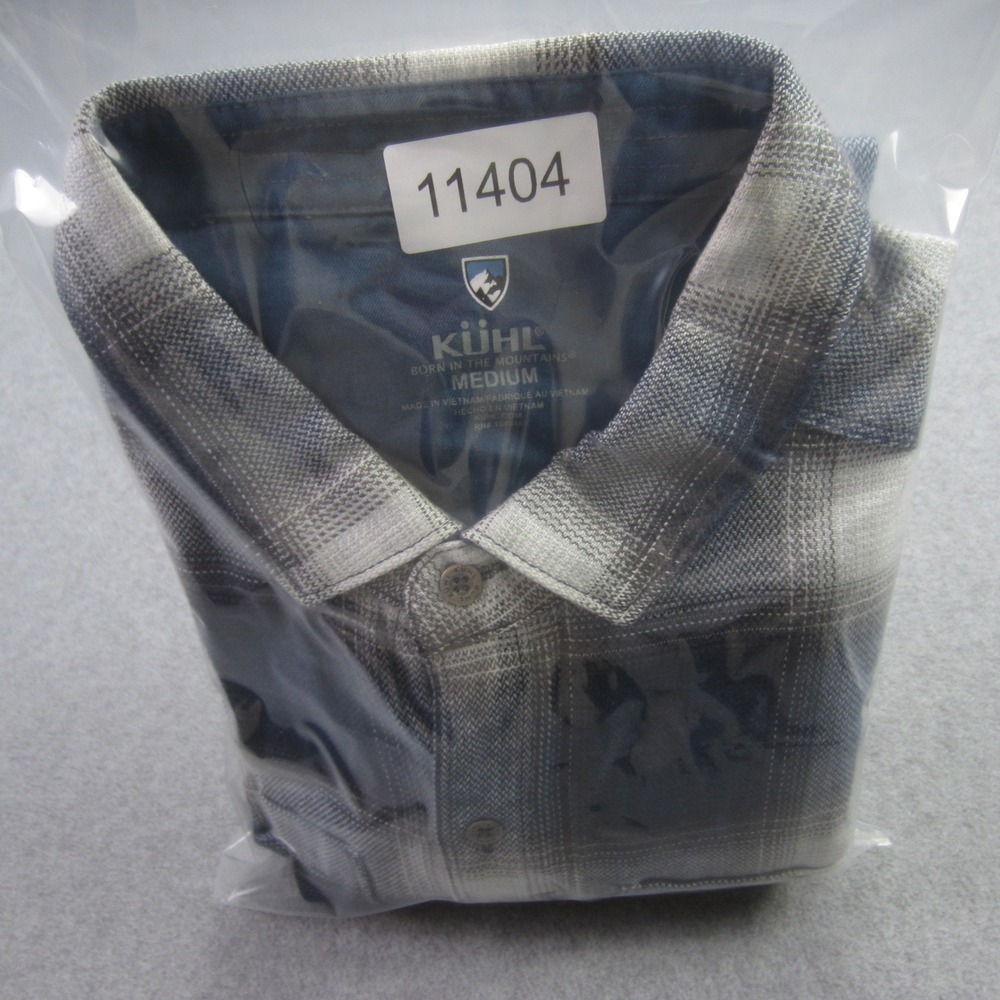 KUHL Shirt‎ Mens Medium Blue Plaid Flannel Button Up Cotton Tencel Blend - Picture 16 of 16